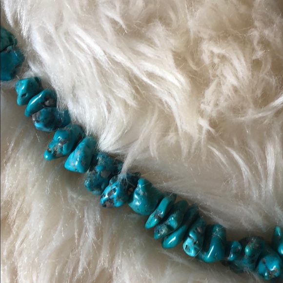 🤩Vintage OLD PAWN NATIVE AMERICAN INDIAN NUGGET TURQUOISE NECKLACE NAVAJO PEARL - Picture 11 of 16